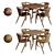 Portuguese Roots Table Chair Set 3D model small image 2