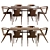 Portuguese Roots Table Chair Set 3D model small image 3