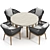 Elegant Avalon Dining Set 3D model small image 5