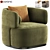 Luxury Green Velvet Ritz Armchair 3D model small image 1