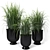 Modern Black Planter Set 3D model small image 1