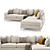 Stylish Cleveland Corner Sofa - Multicolor 3D model small image 2