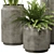 Modern Ceramic Green Plant Trio 3D model small image 2