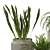 Modern Ceramic Green Plant Trio 3D model small image 3