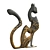 Metal Cat Figurine Home Decor 3D model small image 2