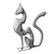 Metal Cat Figurine Home Decor 3D model small image 3