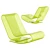 Modern Plastic Low Lounge Chair 3D model small image 2