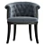 Tufted Fabric Easy Chair Logan 3D model small image 2