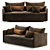  Modern 3-Piece Sofa Bed 3D model small image 3