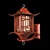 Antiqued Ming Red Wall Lantern 3D model small image 2