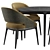 Modern Round Dining Set Furniture 3D model small image 3