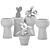 Plant Inspired Ceramic Pots Collection 3D model small image 7