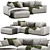 Versatile Light Sepia Corner Sofa 3D model small image 1