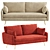 Modern Park Sofa in Velvet 3D model small image 2