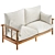 Eucalyptus 2-Seater Solid Wood Sofa 3D model small image 1