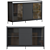 Modern Black Stone Top Buffet 3D model small image 1