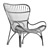 Elegant Highback Rattan Lounge Chair 3D model small image 4