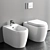  Qatego Ceramic Toilet Bidet Set 3D model small image 1