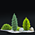 Alpine Conifer Hill Scene Kit 3D model small image 3