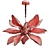 Nature-Inspired Walnut Leaf Chandelier 3D model small image 2