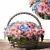 Pastel Rose Basket Floral Arrangement 3D model small image 1