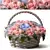 Pastel Rose Basket Floral Arrangement 3D model small image 13