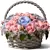 Pastel Rose Basket Floral Arrangement 3D model small image 14