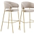 Elegant Velvet Hug Barstool 3D model small image 3