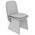 Baxter JODIE Chair in Blue and White Nubuck 3D model small image 7