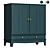 Lommarp Dark Blue-Green Wardrobe 68 3D model small image 1