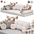 Cozy Window Seat Pillow Set 3D model small image 1