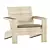 Larnaca Teak Outdoor Deck Chair 3D model small image 1