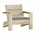 Larnaca Teak Outdoor Deck Chair 3D model small image 3