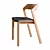 Scandinavian Style Oak Chair 3D model small image 7