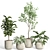 Modern Concrete Indoor Plant Set 3D model small image 2