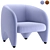 Yuzu Modern Armchair 3D Model 3D model small image 1