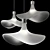 Frosted Glass Hat Pendant Lights 3D model small image 1