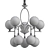 Elegant Clear Glass Pendant Chandelier 3D model small image 3