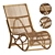 Contemporary Rattan Accent Chair 3D model small image 1