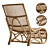 Contemporary Rattan Accent Chair 3D model small image 2