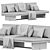 Modern Minimalist Design Daybed Sofa 3D model small image 5