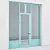 Corona Render Aluminium Door 346 3D model small image 2