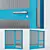 Sleek Aluminium Door Design 3D model small image 3