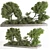 Lush Garden Tree Collection Set 3D model small image 1