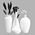 Nordic Modern Ceramic Vase Bouquet 3D model small image 2