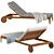 Elegant Teak Sun Lounger with Casters 3D model small image 2