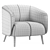 Elegant Fabric Armchair AMALFI 3D model small image 3