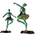 Elegant Dance Sculpture Art Display 3D model small image 5