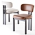 Modern Upholstered Metal Bay Chair 3D model small image 2