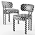 Modern Upholstered Metal Bay Chair 3D model small image 3